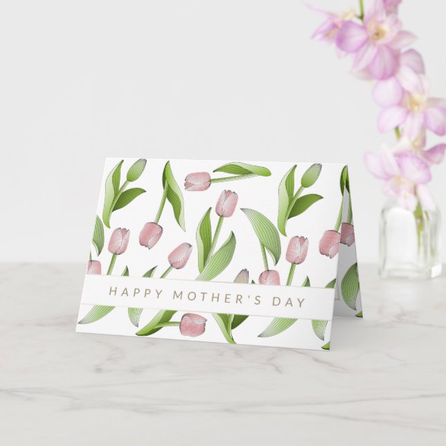 Moderner Rosa Tulip Blume Muttertag Karte (Orchidee)
