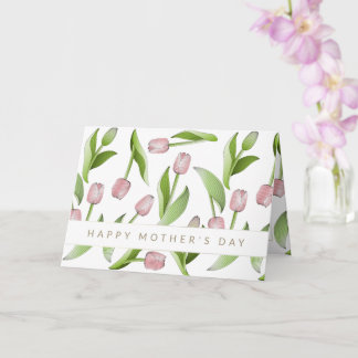 Moderner Rosa Tulip Blume Muttertag Karte