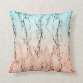Moderner, rosa und blauer Marmor Kissen