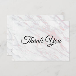 Moderner rosa und grauer Marmor Dankeskarte