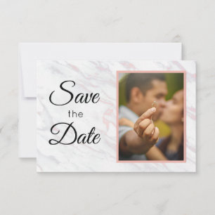 Moderner rosa und grauer Marmor Save The Date