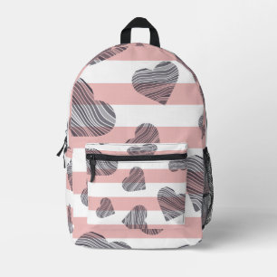 Moderner rosa und weißer Rucksack mit schwarzem Ma