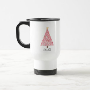 Moderner Rosa Weihnachtsbaum Reisebecher