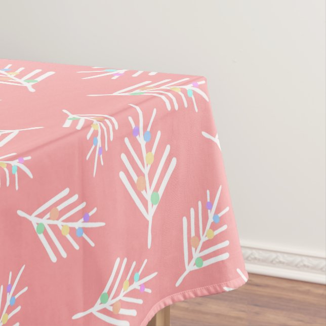 Moderner rosa weißer Pastell punktiert Tischdecke (Beispiel)