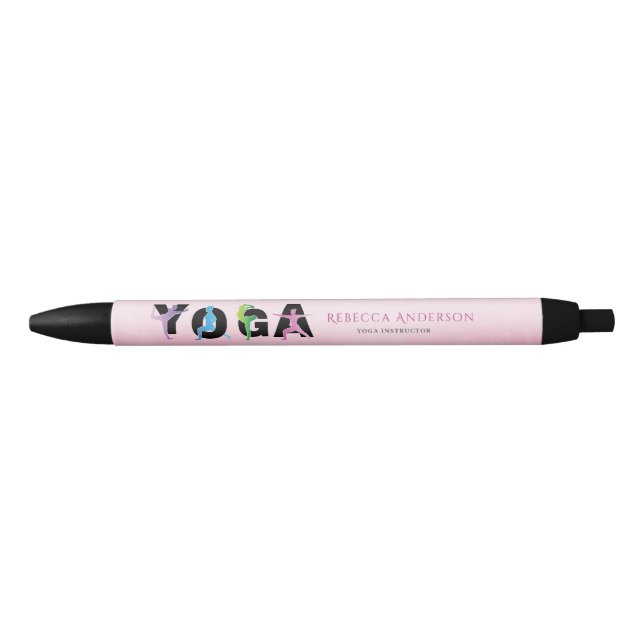 Moderner rosa Yoga-Lehrerstil Kugelschreiber (Vorderseite)