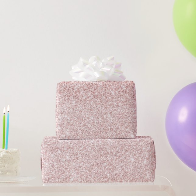 Moderner rosafarbener Glitzer Glitzern Personalisi Geschenkpapier (Partygeschenke)