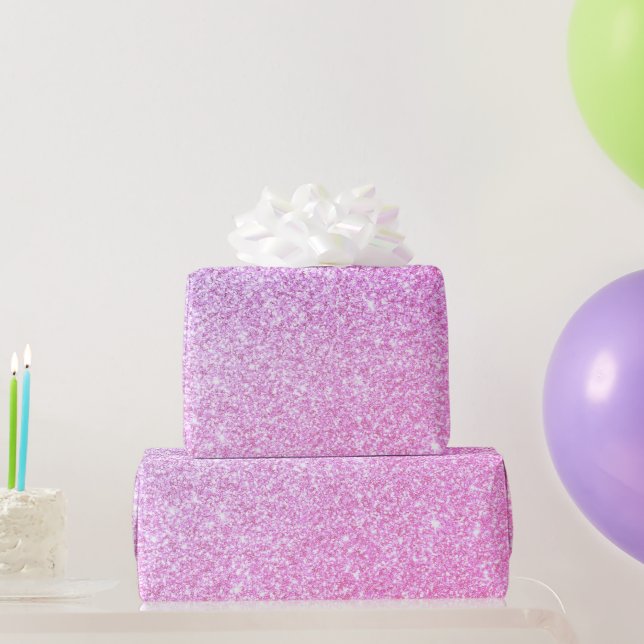 Moderner rosafarbener Glitzer Glitzern Personalisi Geschenkpapier (Partygeschenke)