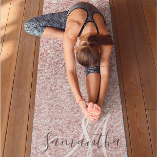 Moderner rosafarbener Glitzer Glitzern Personalisi Yogamatte
