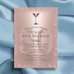 Moderner Rose Gold Glitzer 50. Geburtstags Cocktai Einladung<br><div class="desc">Moderne Rose Gold Glitzer 50. Geburtstag Cocktail Party Einladungen.</div>