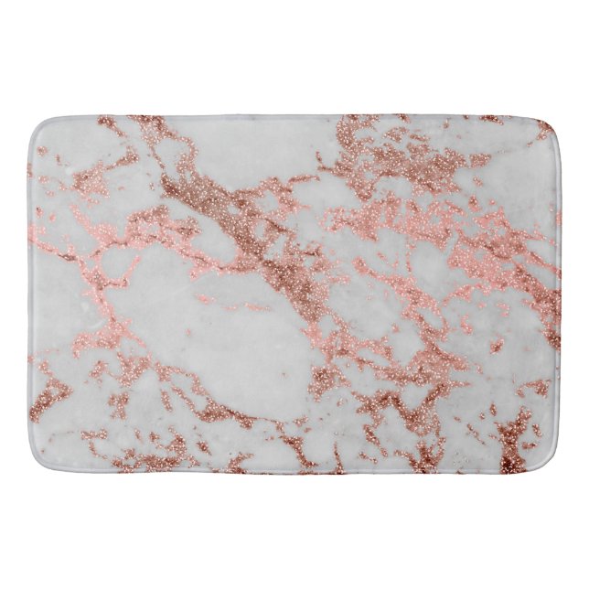 Moderner Rose Gold Glitzer Badematte (Vorderseite)