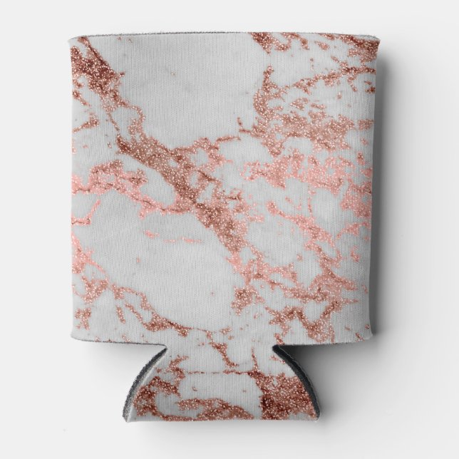 Moderner Rose Gold Glitzer Dosenkühler (Vorderseite)