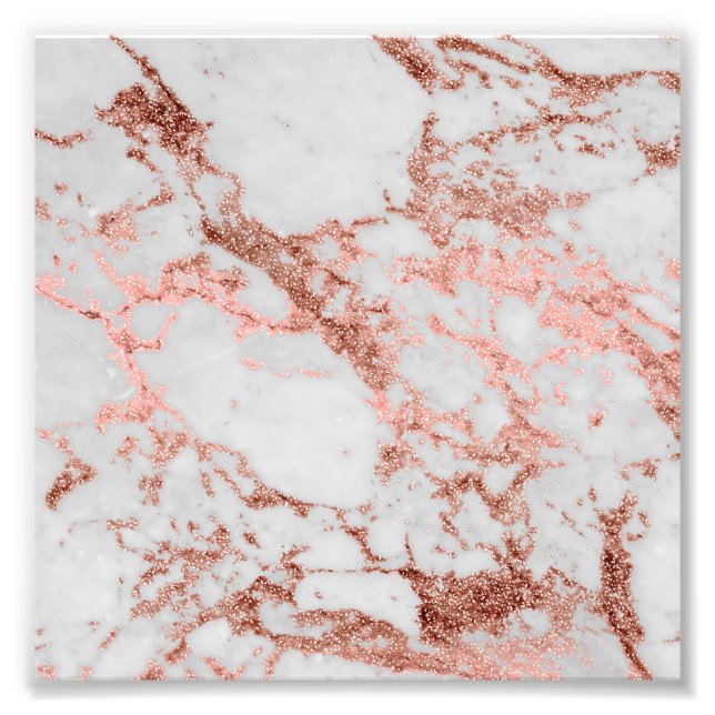 Moderner Rose Gold Glitzer Fotodruck (Vorne)
