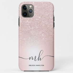 Moderner Rose Gold Glitzer metallisch mit Monogram Case-Mate iPhone Hülle