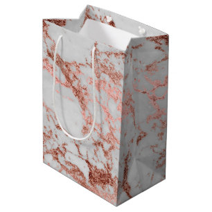 Moderner Rose Gold Glitzer Mittlere Geschenktüte