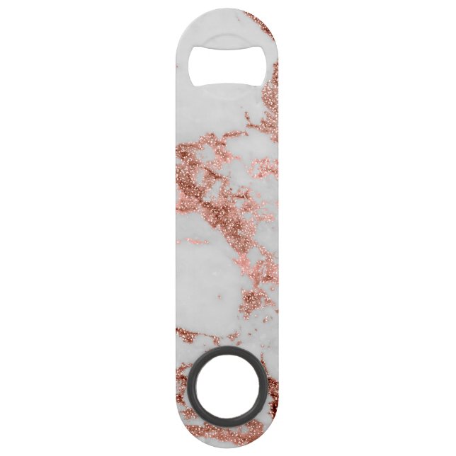 Moderner Rose Gold Glitzer Speedflaschenöffner (Vorderseite)
