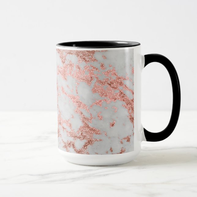 Moderner Rose Gold Glitzer Tasse (Rechts)