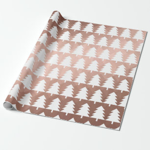 Moderner Rosengoldweihnachtsbaum-Feiertage Chic Geschenkpapier
