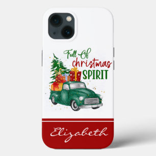 Moderner Rot & Grün voller Weihnachtsgeist Truck Case-Mate iPhone Hülle