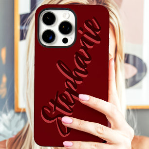 Moderner roter minimalistischer Schriftname iPhone 16 Pro Max Hülle