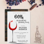 Moderner Roter Wein 60. Geburtstag Überraschung Pa Einladung<br><div class="desc">Moderner Roter Wein 60. Geburtstag Überraschung Party Einladung. Einladung zum Geburtstag mit einem abstrakten Glas Rotwein. Der Text befindet sich in einem angesagten schwarzen Skript und ist leicht anpassbar - personalisieren Sie ihn mit Ihrem Namen, Alter, Datum, Ort und UAWG. Sie können den ganzen Text auf der Einladung ändern. Laden...</div>