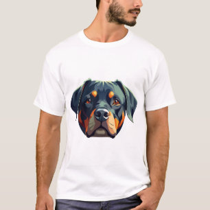 Moderner Rottweiler-Porträt � Fetter Vektor-Stil-H T-Shirt