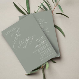 Moderner RSVP QR Code für weiße Hochzeitssage Einladung