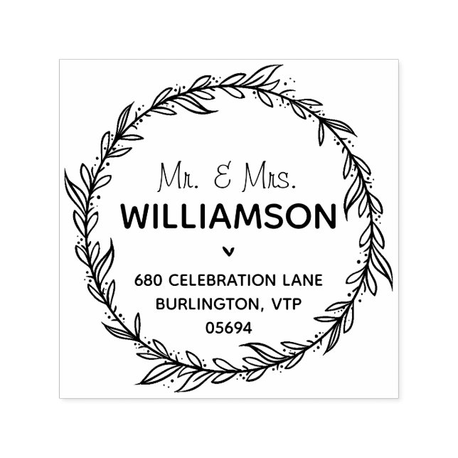 Moderner Rücksendeadresse-Folienkranz Permastempel (Design)