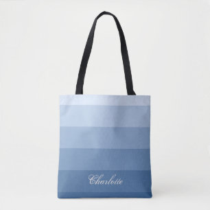 Moderner, ruhiger Gradient Blue Stripes Individuel Tasche