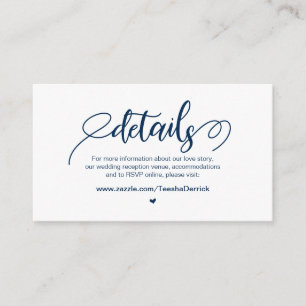 Moderner rustikaler Bauernhof, Navy Blue, Hochzeit Begleitkarte