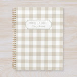 Moderner Rustikaler Beige Buffalo Karo Planner Planer<br><div class="desc">Individuell gestaltetes Planerheft mit beigen Büffel-Karo-Mustern mit personalisiertem Namen.</div>