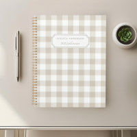Moderner Rustikaler Beige Buffalo Karo Planner