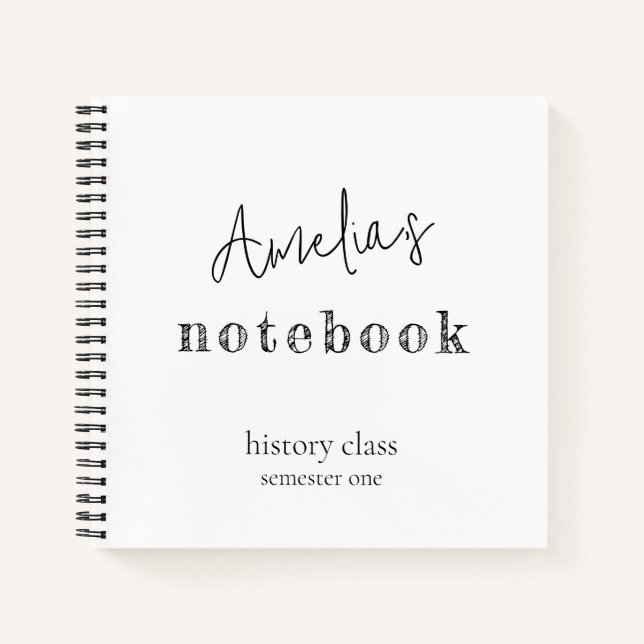 Moderner rustikaler Chic Minimalistische Hand Lett Notizbuch (Vorderseite)