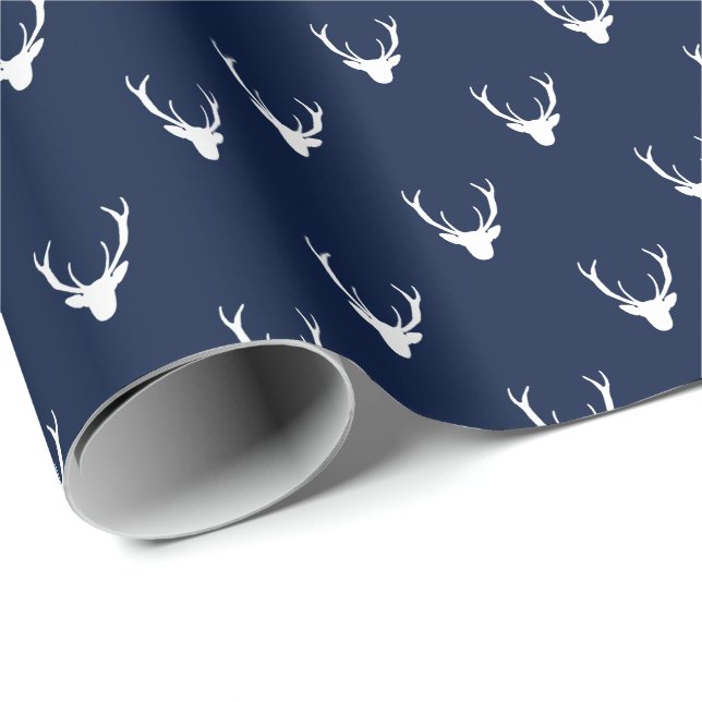 Moderner Rustikaler Rentier Antler Weihnachtsfeier Geschenkpapier (Rolleneckpunkt)