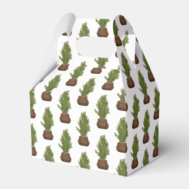 Moderner Rustikaler Weihnachtsbaum Geschenkschachtel (Vorderseite)