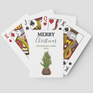 Moderner Rustikaler Weihnachtsbaum Spielkarten