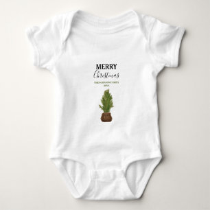 Moderner Rustikaler Weihnachtsbaum Urlaub Baby Strampler