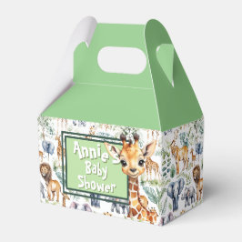 Moderner Safari-Chic: Trendy Baby Shower Geschenkschachtel