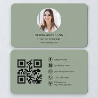 Moderner Salbeigrüner QR-Code für die persönliche