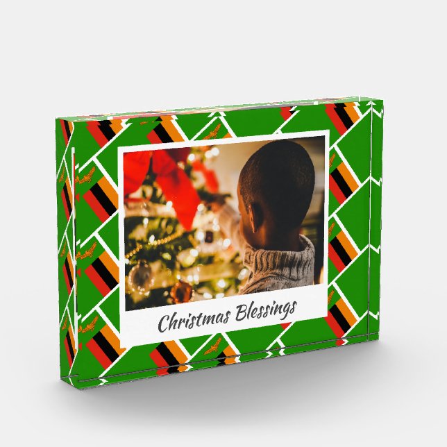 Moderner SAMBIA FLAG Weihnachtsstopp Fotoblock (Links)