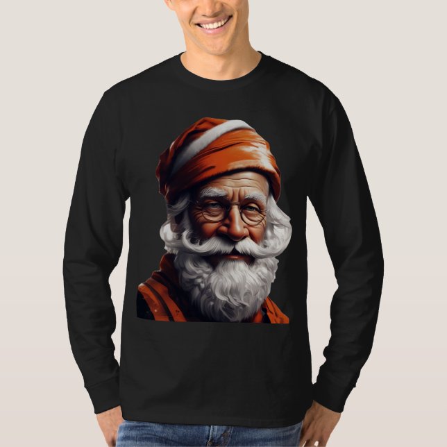 Moderner Santa T - Shirt | Weihnachtsgeschenk für  (Vorderseite)
