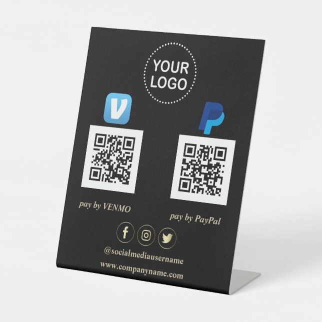 Moderner Scan zur Bezahlung von Venmo PayPal Ihres Sockelschild (Vorderseite)