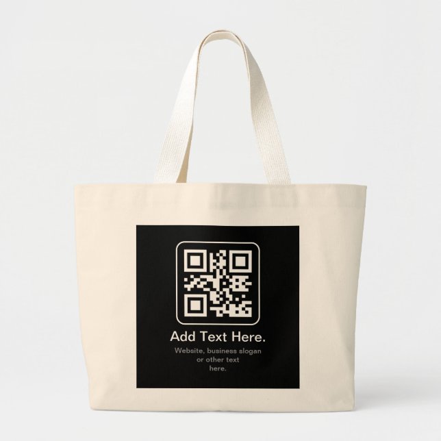 Moderner scannbarer QR-Code Jumbo Stoffbeutel (Vorne)