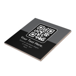 Moderner scannbarer QR-Code | Schwarz Grau & Weiß Fliese