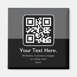 Moderner scannbarer QR-Code | Schwarz Grau & Weiß Magnet