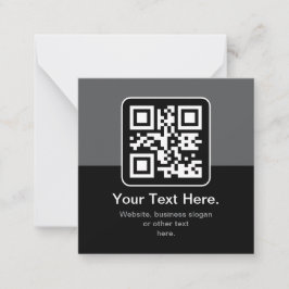 Moderner scannbarer QR-Code | Schwarz Grau & Weiß Mitteilungskarte