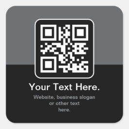 Moderner scannbarer QR-Code | Schwarz Grau & Weiß Quadratischer Aufkleber