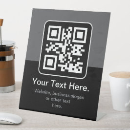 Moderner scannbarer QR-Code | Schwarz Grau & Weiß Sockelschild