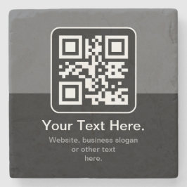 Moderner scannbarer QR-Code | Schwarz Grau & Weiß Steinuntersetzer