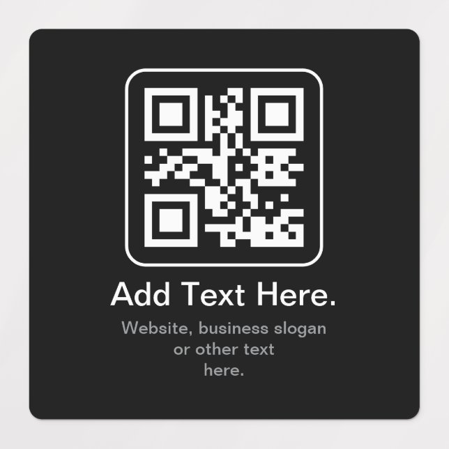 Moderner scannbarer QR-Code | Schwarz Weiß & Grau Etiketten (Design 1)