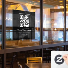 Moderner scannbarer QR-Code | Schwarz Weiß & Grau Fensteraufkleber